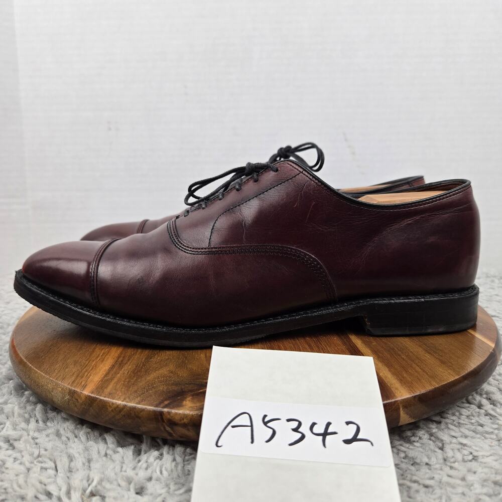 Allen Edmonds Men 10.5D Park Avenue Merlot Maroon Cap Toe Oxford Dress Shoe 5875